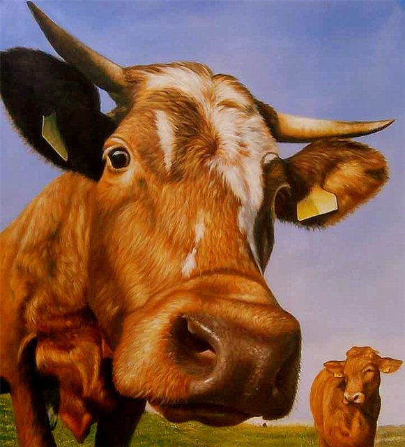 Vijandig zelf Spaans Schilderij "Schilderij "Hollandse koe"" te koop @ Betaalbarekunst.nl