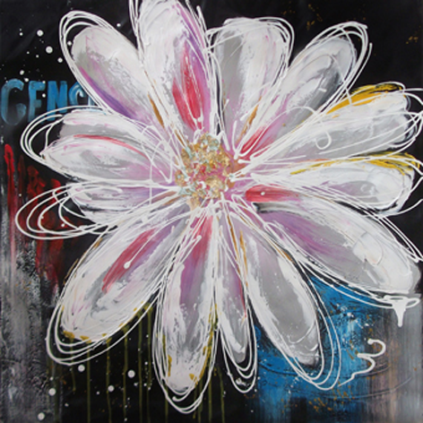 Schilderij "Mooie bloem" te koop @ Betaalbarekunst.nl. Dit schilderij is handgeschilderd, opgespannen en klaar op op te