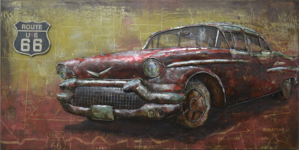 Metalen schilderij "Classic Cadillac"