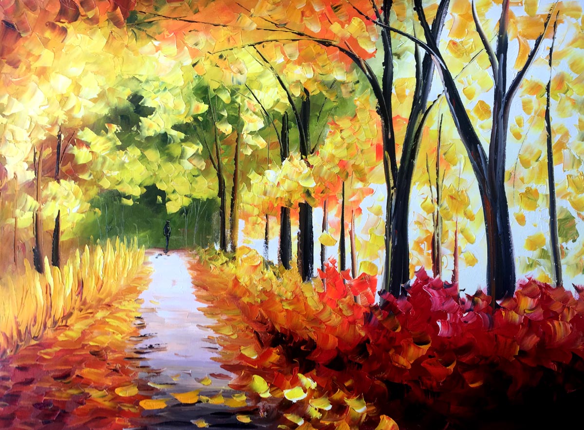 palet schilderij mooie herfstkleuren