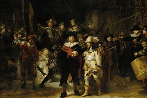Reproductie schilderij De Nacht wacht van Rembrandt van Rijn