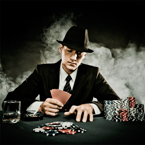 Man gambling Poker