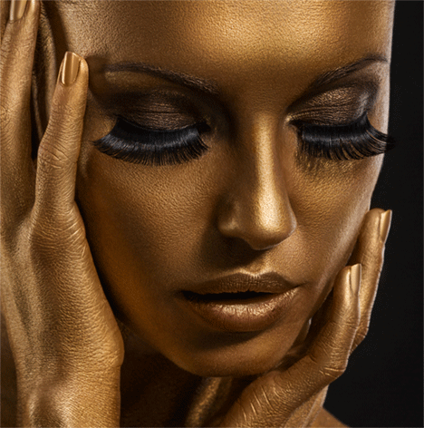 Girl with golden face