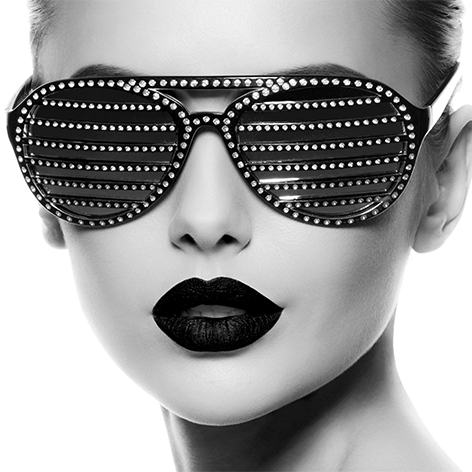 Bling bling sunglasses black/white