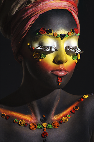 African woman with make up