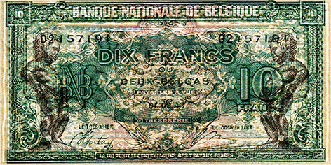 Biljet 20 Franc Geld Valuta