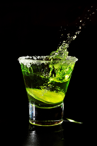 Cocktail splash in glass