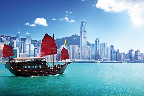 Hong Kong harbour Haven Stad Zee Skyline