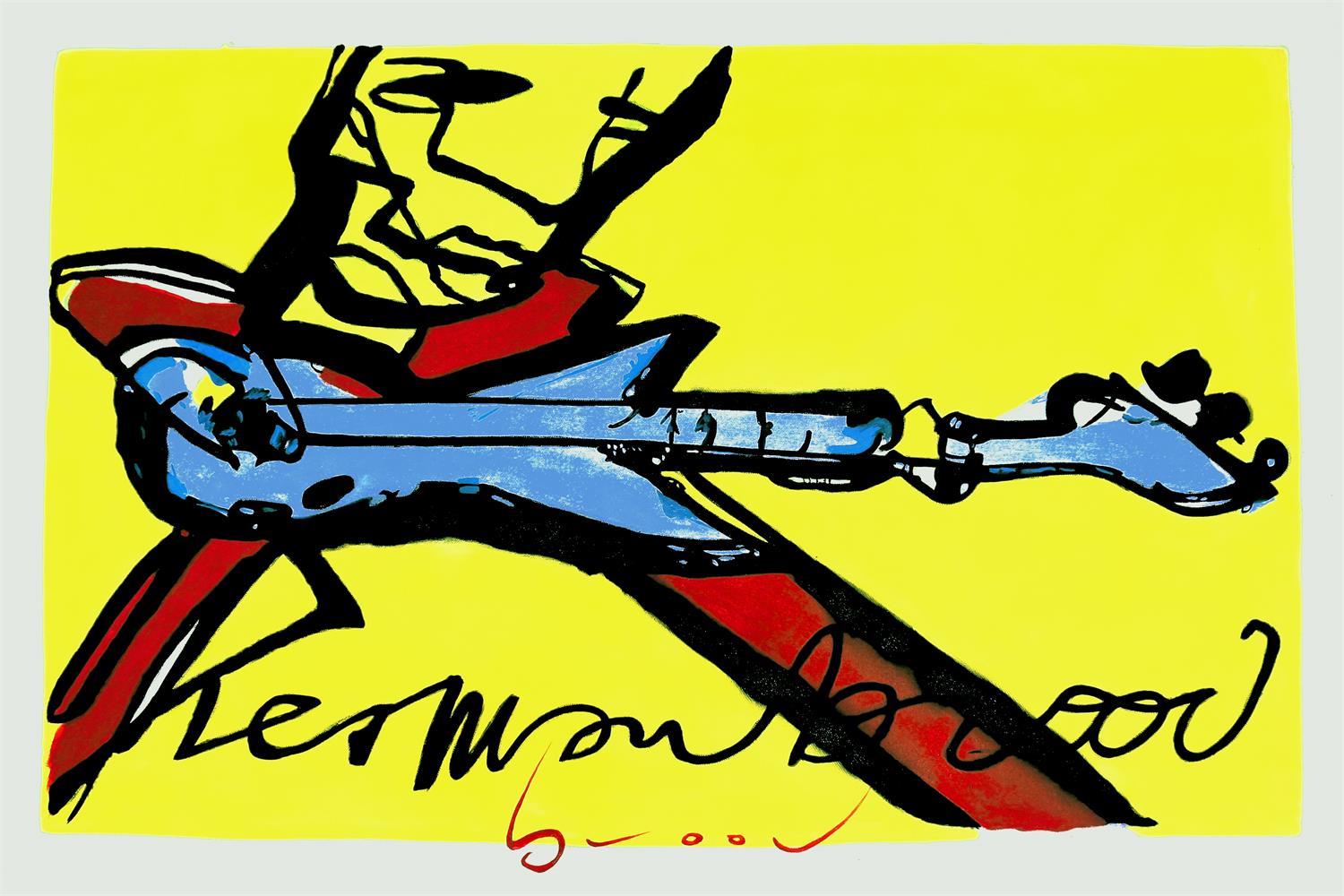 Oxideren definitief jazz Schilderij "Herman Brood - Guitarman" te koop @ Betaalbarekunst.nl. Dit  schilderij is handgeschilderd, opgespannen en klaar op op te hangen.