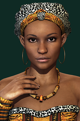 Young African woman Vrouw Sieraden Portret