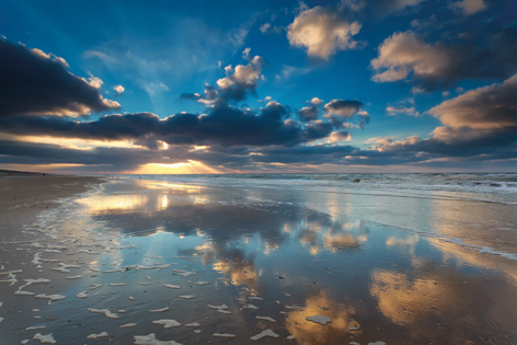 Zonsondergang Strand Zee Wolken