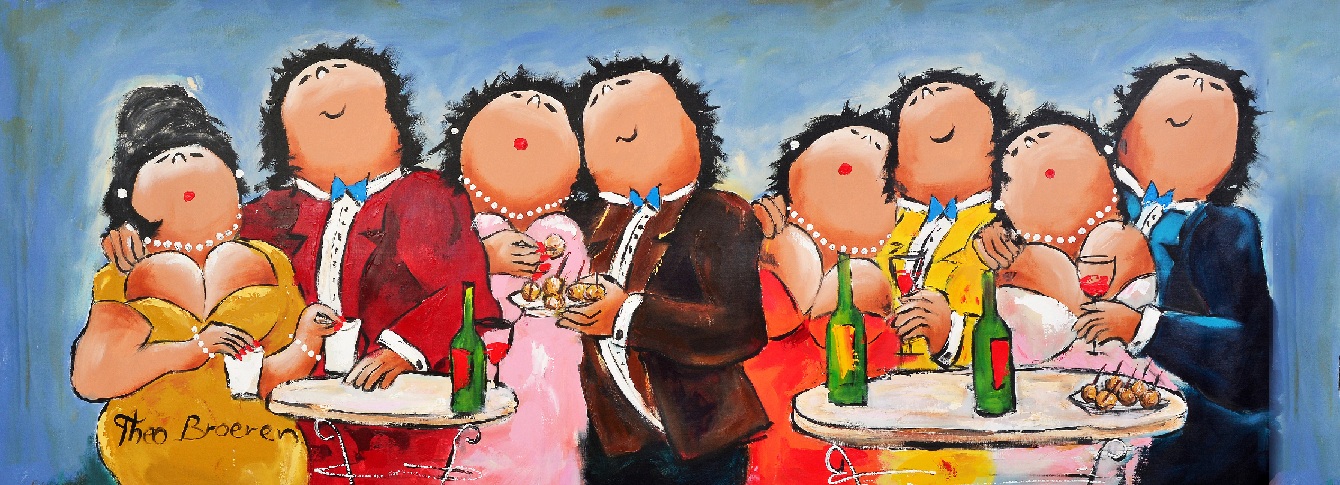 Samen Feest dikke dames schilderij theo broeren