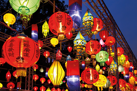 Asian lanterns in lantern festival Lantaarns Chinees Licht