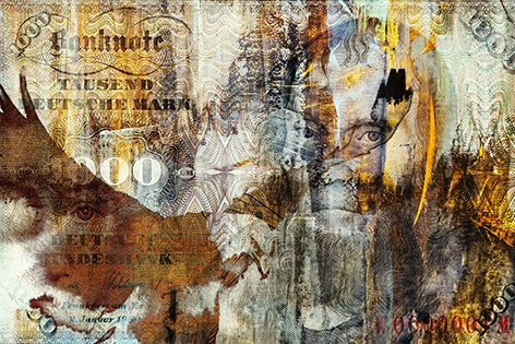 BAS 1000 Duitse Mark Geld Collage Portret