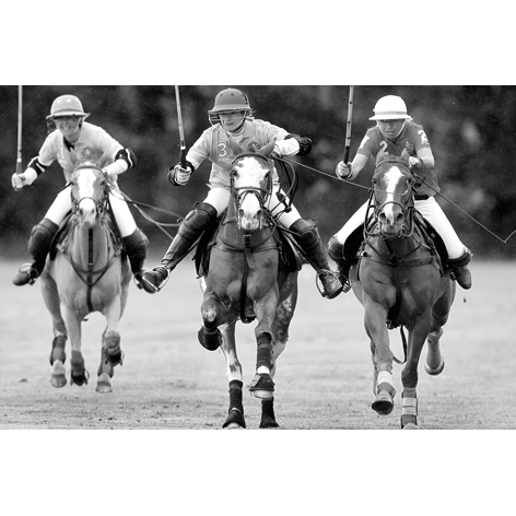 three polo players