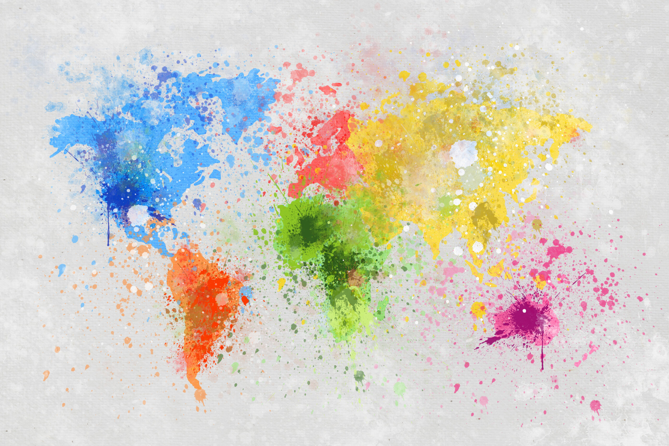 "Schilderij "Kleurrijke wereldkaart"" te @ Betaalbarekunst.nl