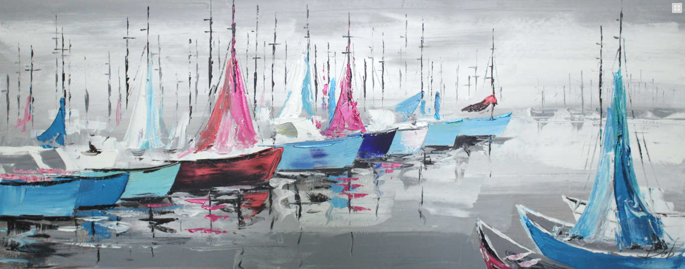 Schilderij "Harbor" koop @ Betaalbarekunst.nl. Dit schilderij is handgeschilderd, en klaar op op te hangen.