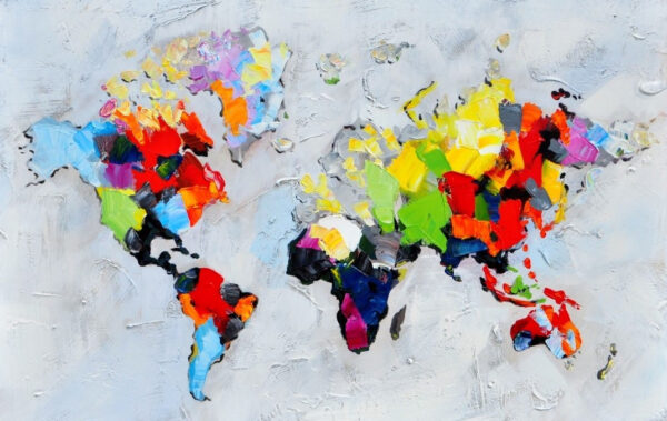 Wereldkaart-palet-schilderij