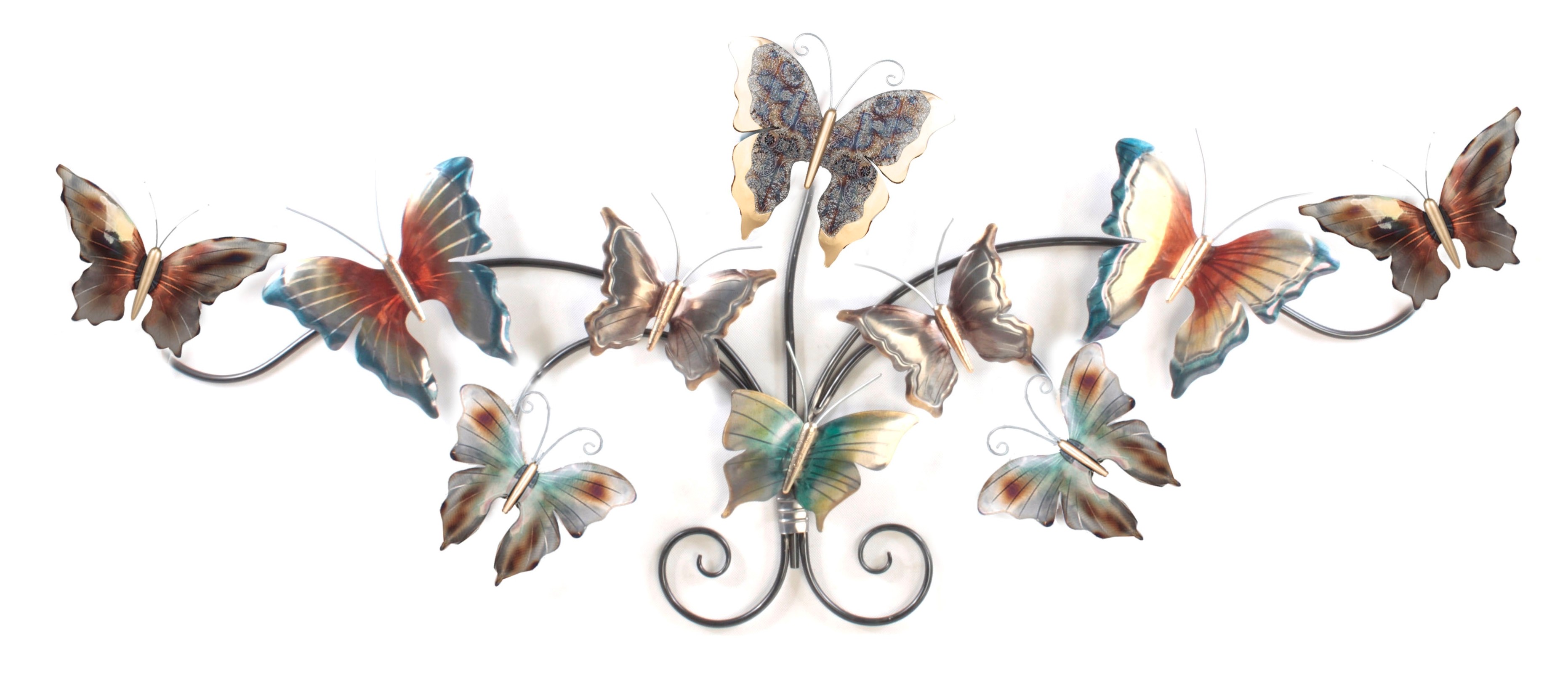 Gelach overeenkomst Beschikbaar metalen wanddecoratie vlinders op een rij kunstwerk - Betaalbarekunst.nl