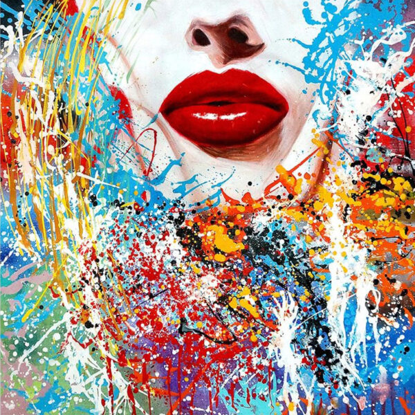 Red Lipstick schilderij gezicht vrouw