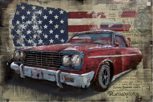 Metalen schilderij Classic Car USA