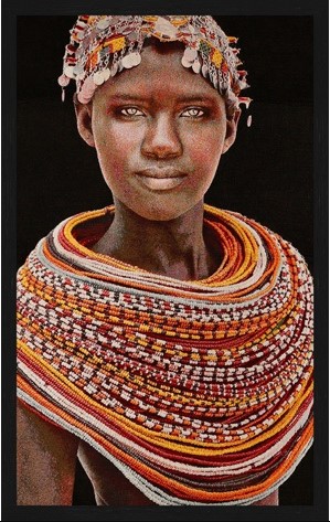 Portrait Gobelin Samburu Girl Red van Mondiart