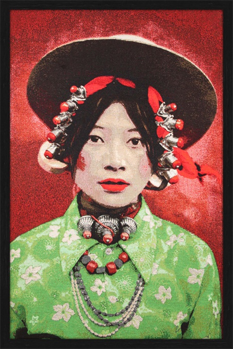 Portrait Gobelin Tibetian Girl van Mondiart