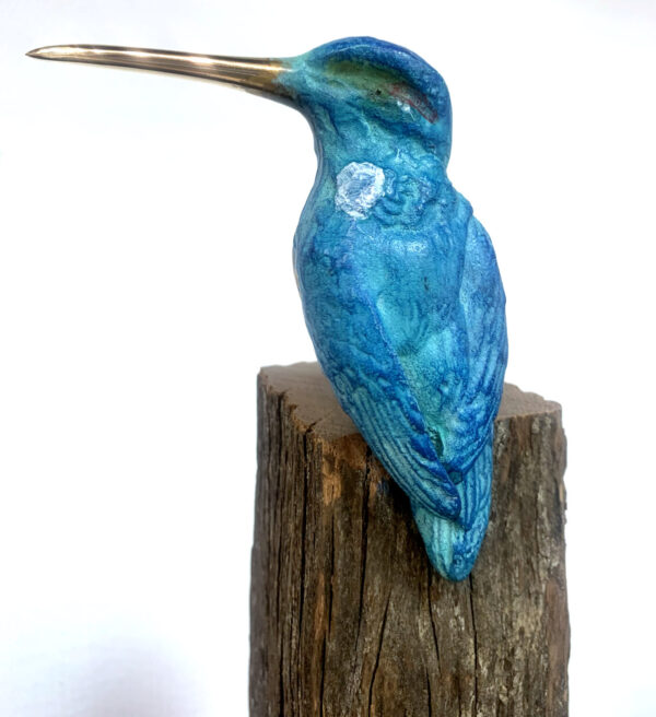 provincie karton Collega Bronzen ijsvogel (medium) op meerpaal te koop @ Betaalbarekunst.nl. Dit  bronzen beeld is handgemaakt en van Nederlandse komaf.