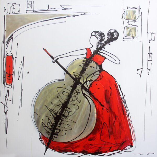 Schilderij Double Bass Grace Muziek Vrouw GS-P6170