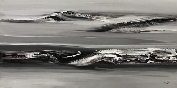 SCHILDERIJ “ABSTRACT WAVES II Golven Monochrome EA-MAS-111