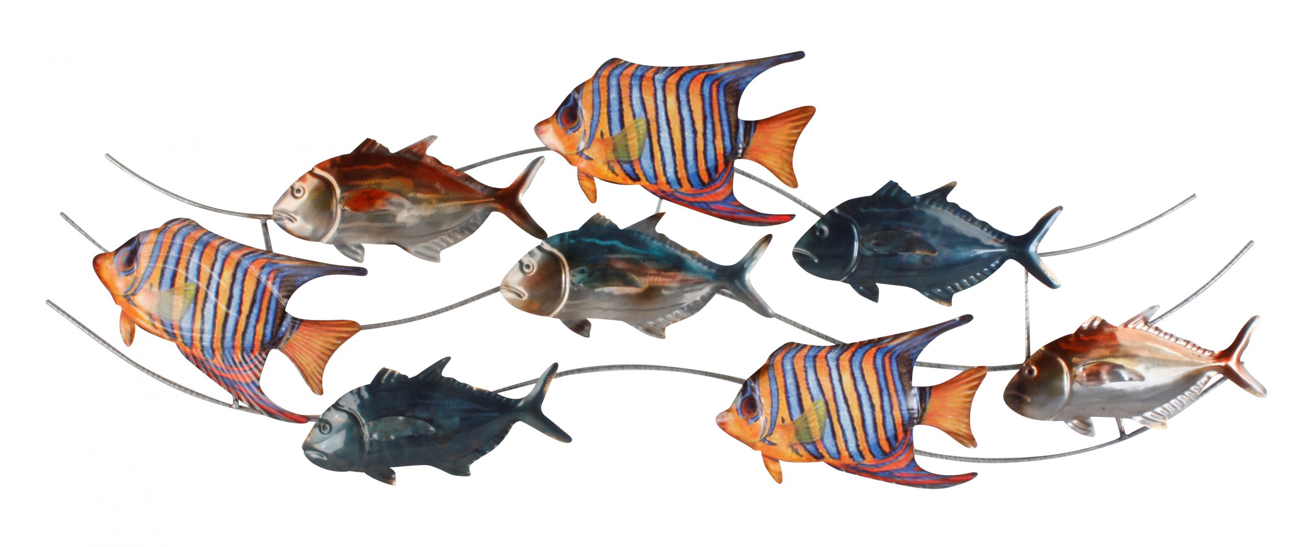 Nadenkend Aas knal Schilderij "Metalen wanddecoratie "Tropische vissen"" te koop @  Betaalbarekunst.nl