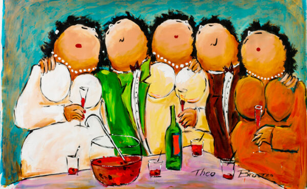 Cocktail Feestje Dikke Dames schilderij Theo Broeren