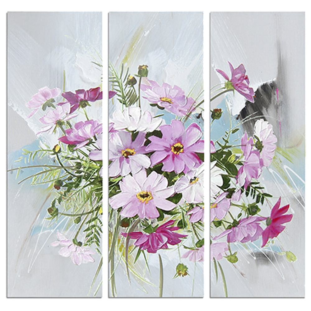 Schilderij "Drieluik bloemen boeket" te koop @ Betaalbarekunst.nl. Dit schilderij is handgeschilderd, klaar op op te