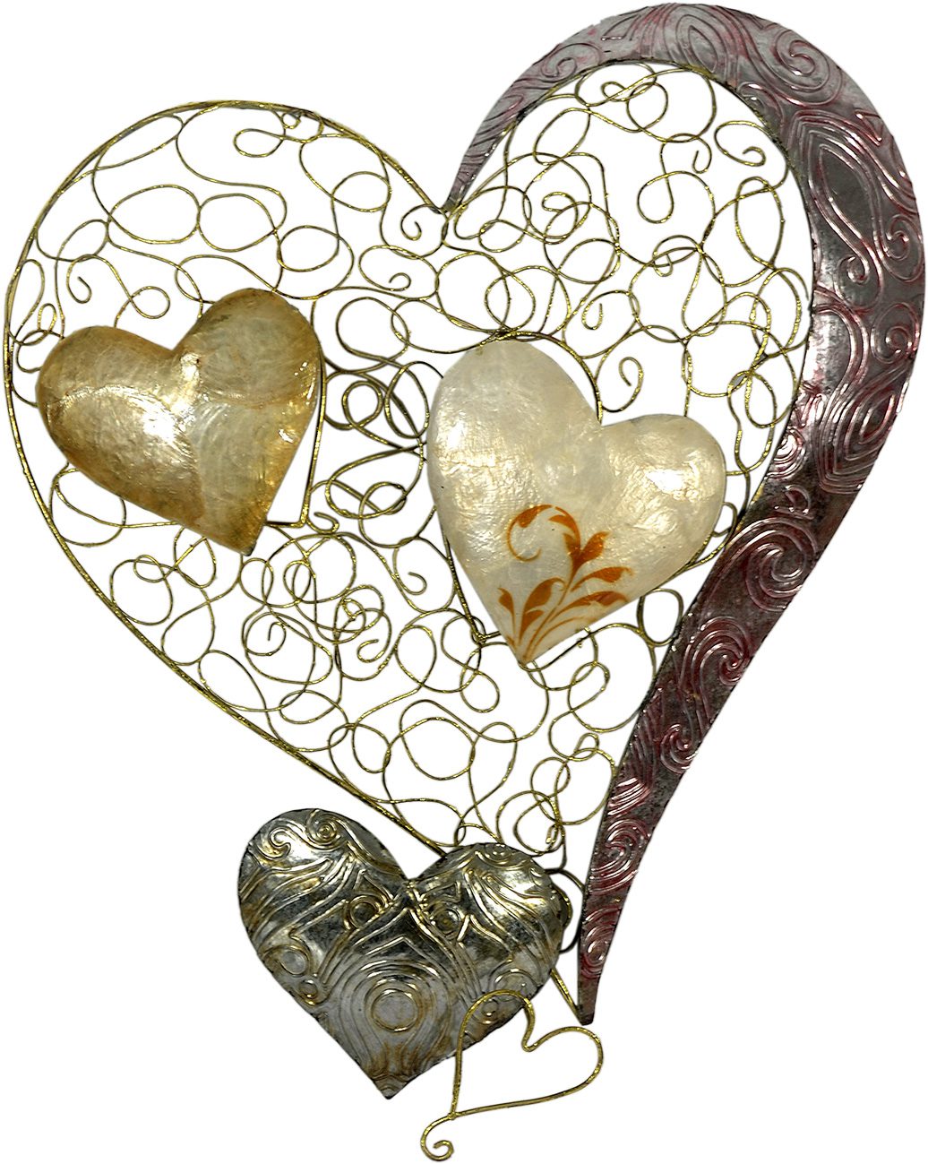 "Hart voor hart" koop @ Betaalbarekunst.nl. Speels en vrolijk metalen voor aan de muur.